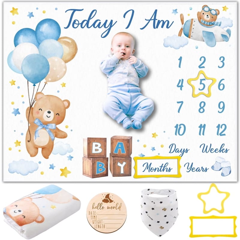 Baby Monthly Milestone Photo Blanket