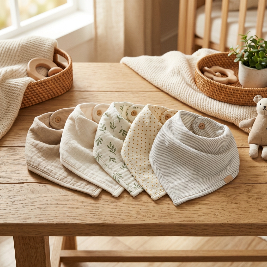 Organic Cotton Bandana Bibs 5-Pack