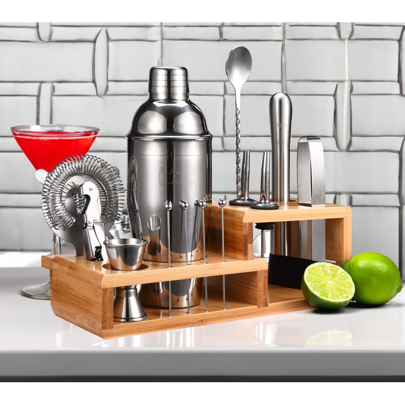 Mixology Bartender Kit Cocktail Shaker Set with Stand