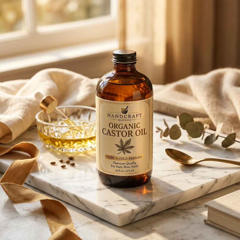 Handcraft Blends Organic Castor Oil — 16 fl oz, Pure & Cold-Pressed