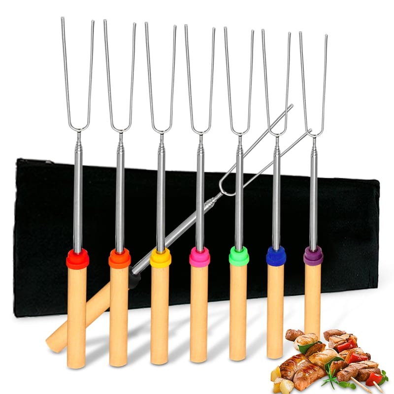 Telescoping S'mores Roasting Sticks (Set of 8)
