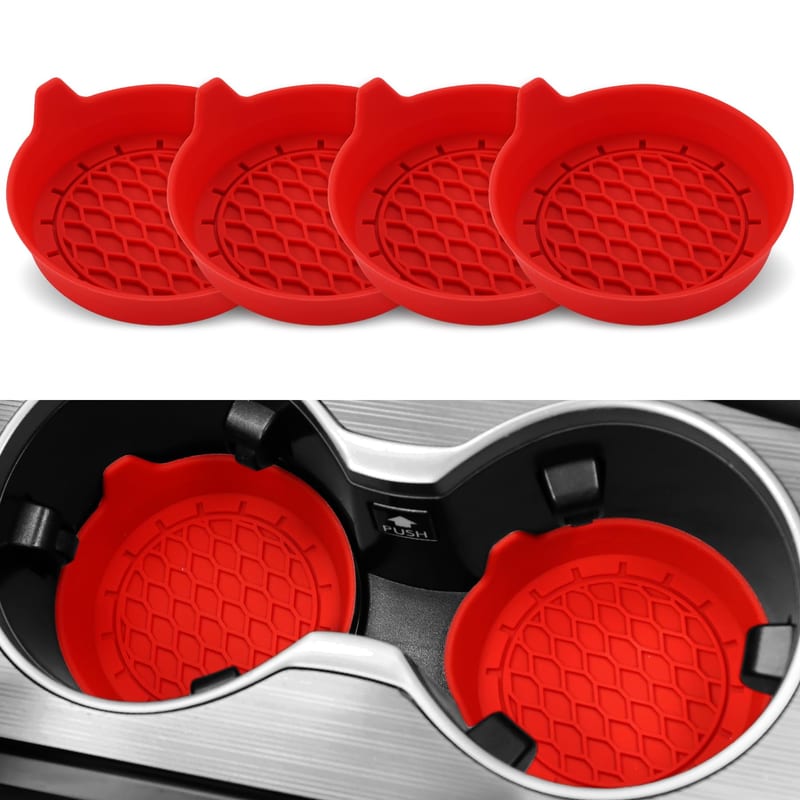 Silicone Car Cup Holder Coasters (4-Pack)