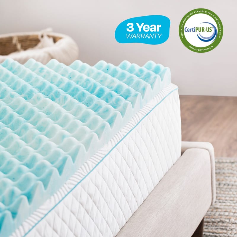 Linenspa Gel Memory Foam Mattress Topper (Twin XL)