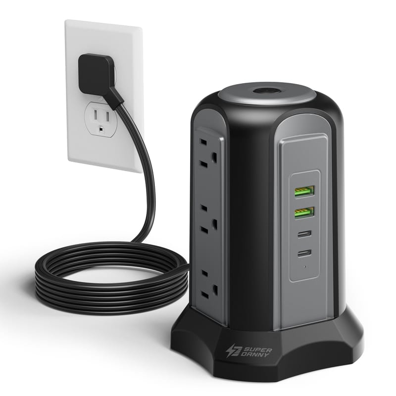SUPERDANNY Power Strip Tower with USB