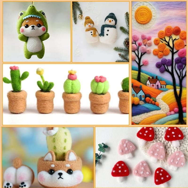 Needle Felting Kit with Wool Roving