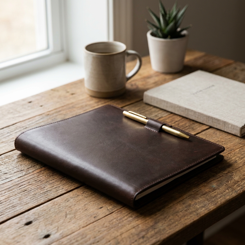 Premium Leather Padfolio Organizer A4 Business