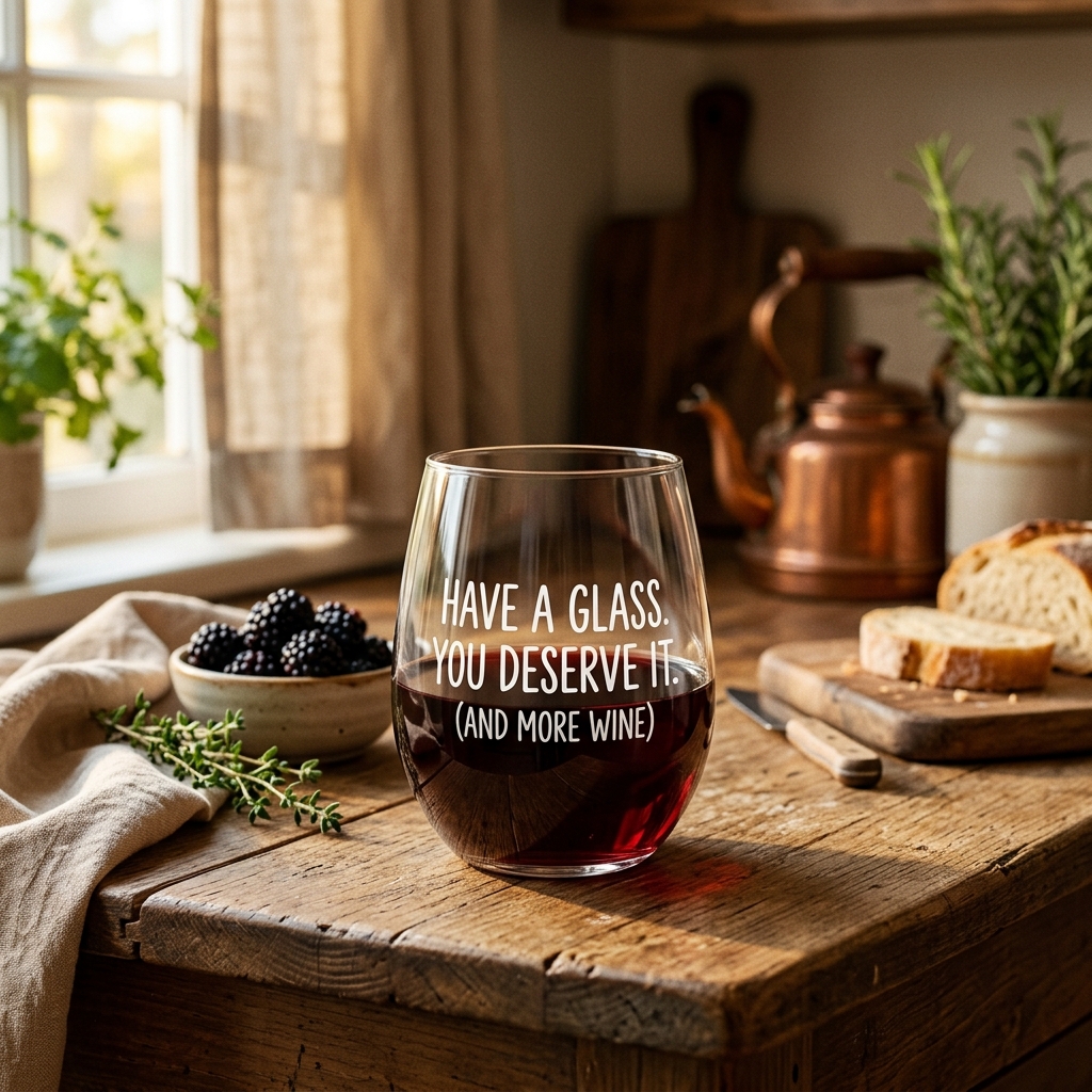 Funny Quote Wine Glass