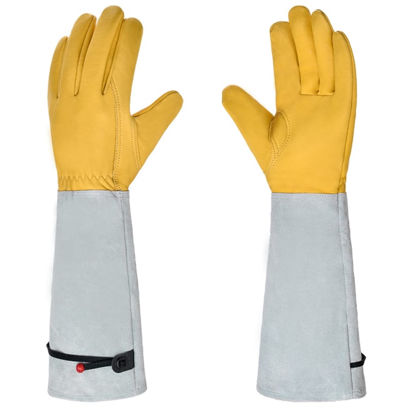 Long-Cuff Leather Gardening Gloves