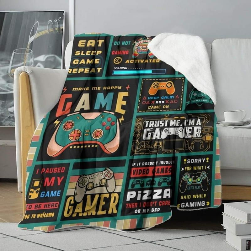 Gamer Sherpa Throw Blanket