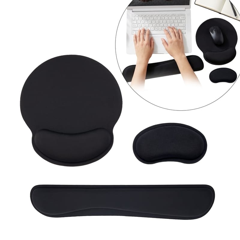 Memory Foam Keyboard and Mouse Wrist Rest Set