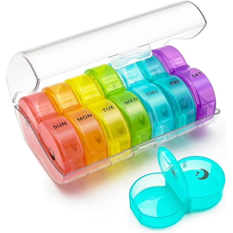 Pill Organizer 7 Day AM PM Large Compartments