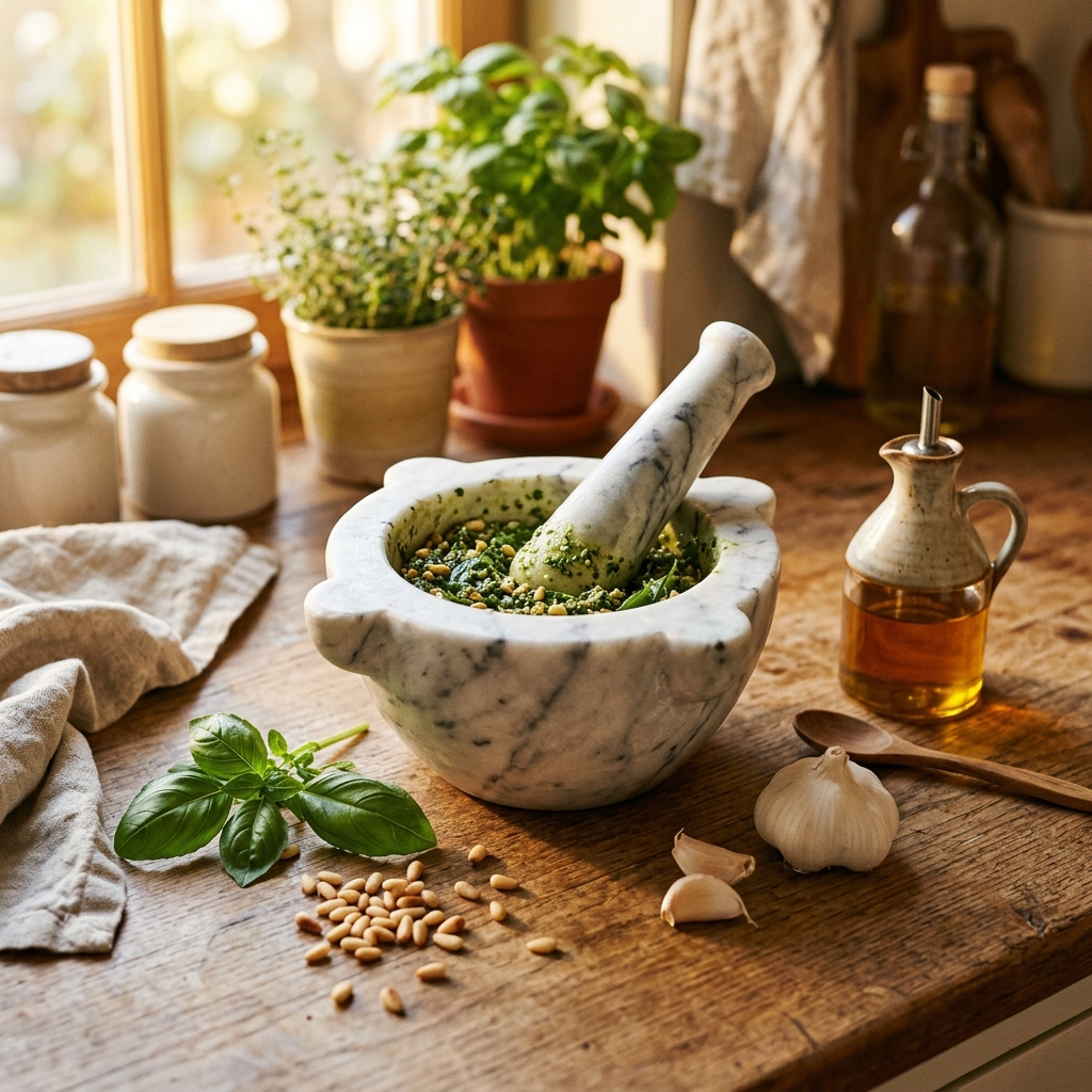 Marble Mortar and Pestle Set