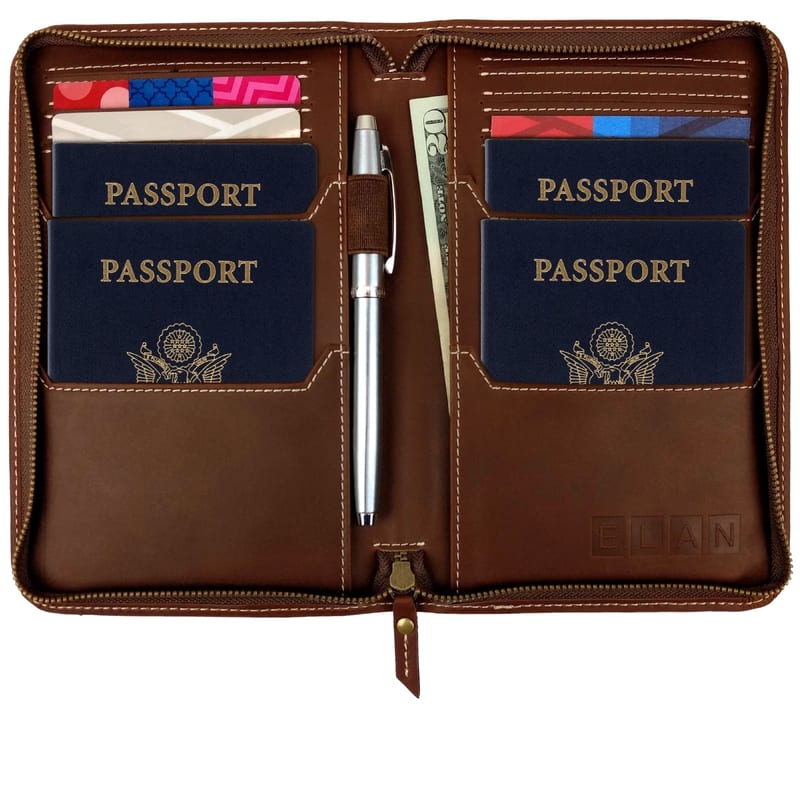 Leather Passport Holder & Travel Wallet