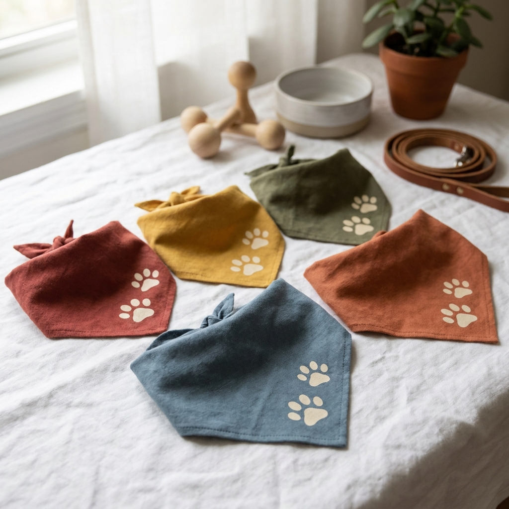Dog Bandana Set 5 Pack Reversible Triangle Bibs