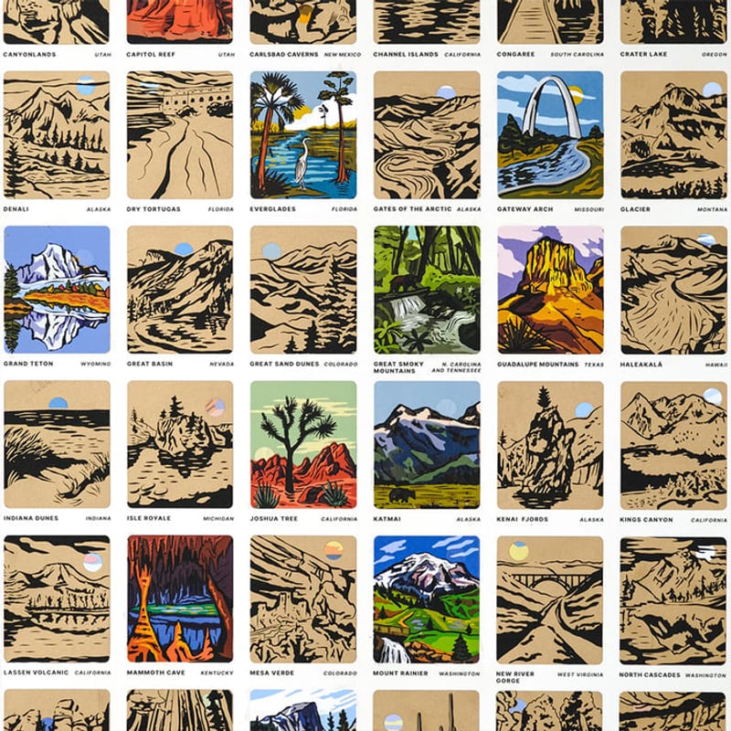 National Parks Scratch-Off Travel Poster