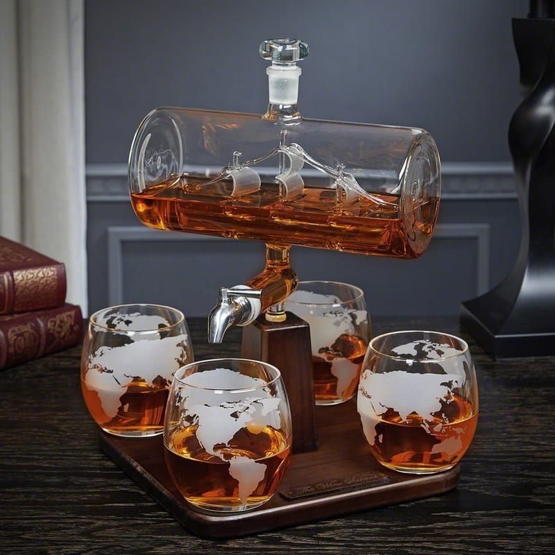 Whiskey Decanter Set with Glasses