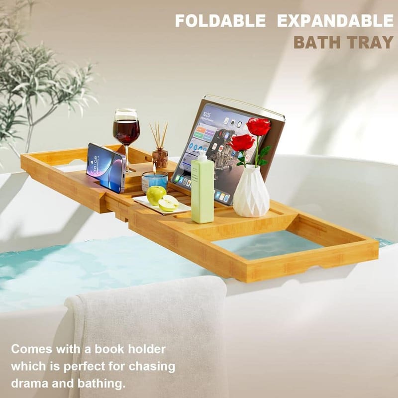 Expandable Bamboo Bath Tray