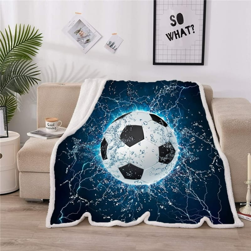 Soccer Fleece Throw Blanket