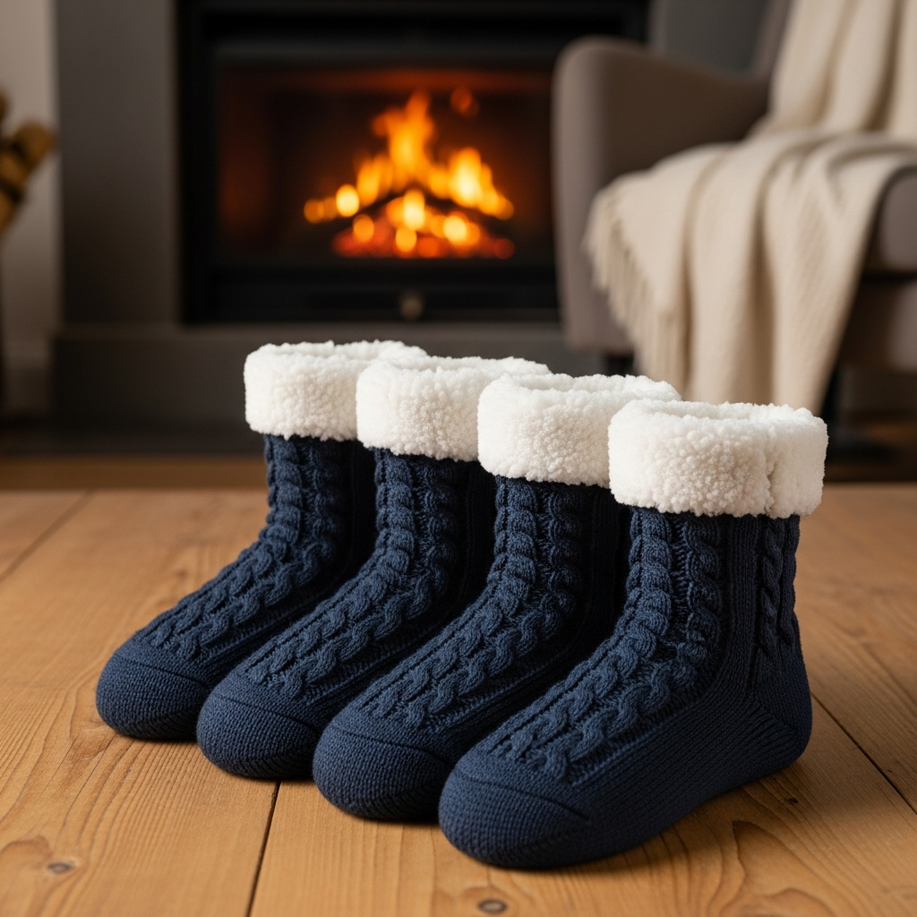 Sherpa Cable Knit Slipper Socks